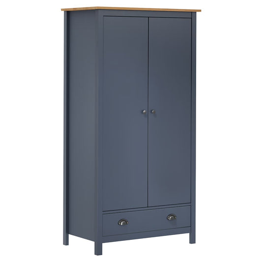 Kleiderschrank mit 2 Türen Hill Grau 89x50x170 cm Kiefernholz