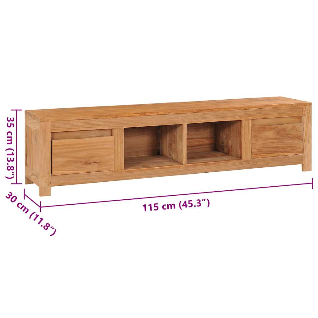 TV-Schrank 135x30x35 cm Massivholz Teak