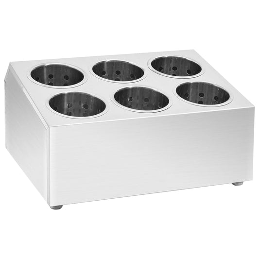 Bestikbeholder 6 rum Firkantet rustfrit stål