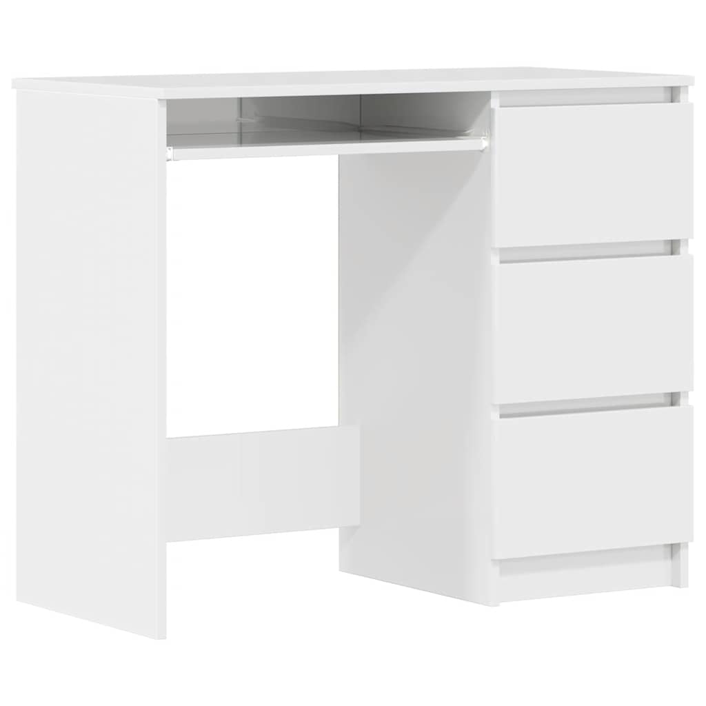 Schreibtisch Hochglanz-Weiß 90x45x76 cm Holzwerkstoff