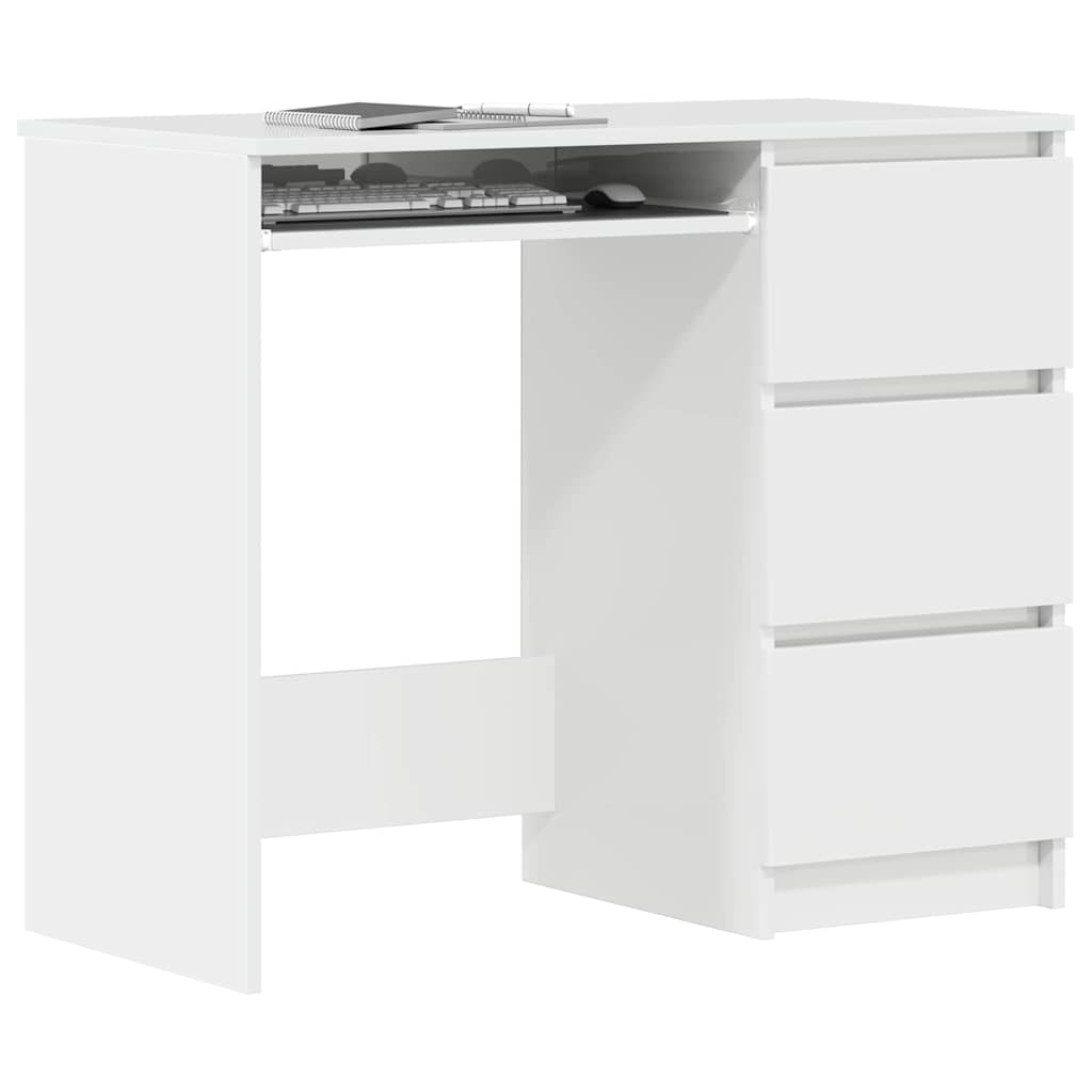 Schreibtisch Hochglanz-Weiß 90x45x76 cm Holzwerkstoff