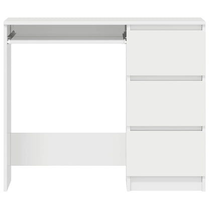 Schreibtisch Hochglanz-Weiß 90x45x76 cm Holzwerkstoff