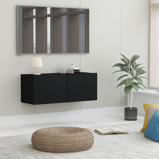 TV-skab Sort 80x30x30 cm Træ Materiale