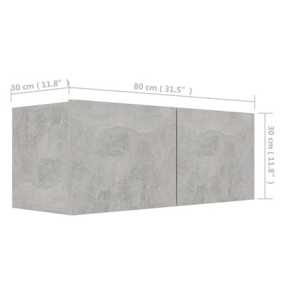TV-Schrank Betongrau 80x30x30 cm Holzwerkstoff