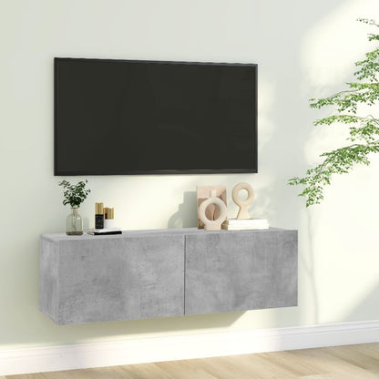 TV-Schrank Betongrau 100x30x30 cm Holzwerkstoff