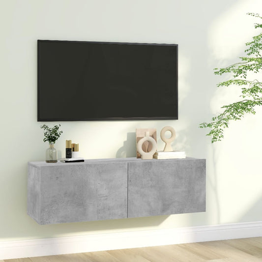 TV-Schrank Betongrau 100x30x30 cm Holzwerkstoff