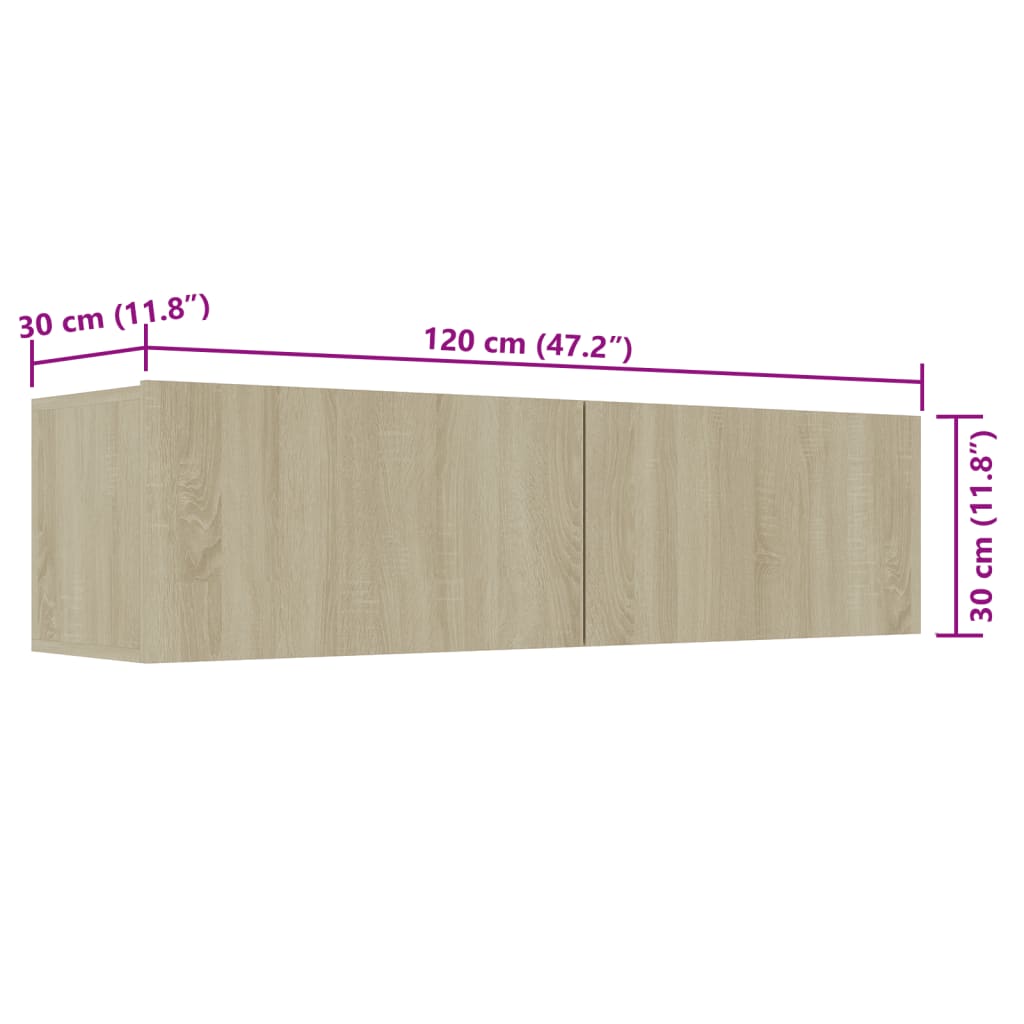 TV-Schrank Sonoma-Eiche 120x30x30 cm Holzwerkstoff