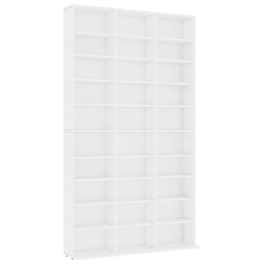 CD-Schrank Weiß 102x16x177,5 cm Holzwerkstoff