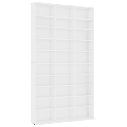 CD-Schrank Weiß 102x16x177,5 cm Holzwerkstoff