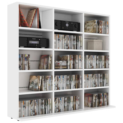 CD-Regal Weiß 100x23x89,5 cm Holzwerkstoff