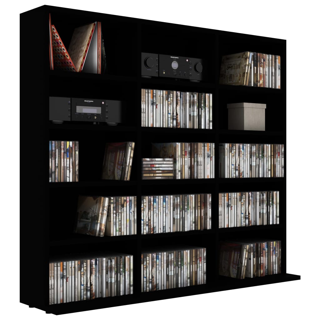 CD-Regal Schwarz 100x23x89,5 cm Holzwerkstoff
