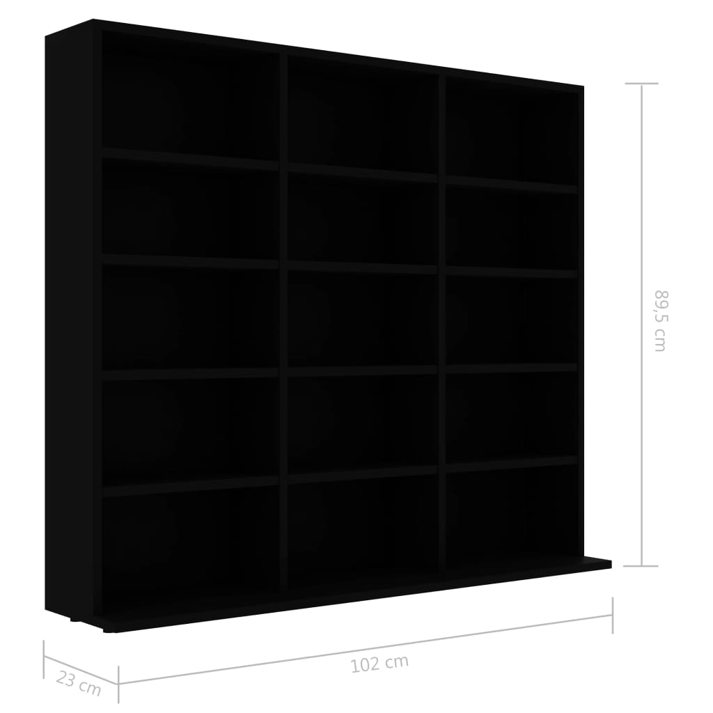 CD-Regal Schwarz 100x23x89,5 cm Holzwerkstoff