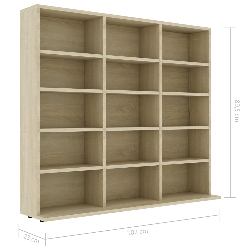 CD-Regal Sonoma-Eiche 100x23x89,5 cm Holzwerkstoff