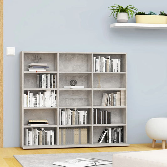 CD-Regal Betongrau 100x23x89,5 cm Holzwerkstoff