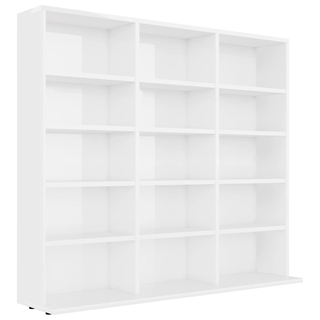 CD-Regal Hochglanz-Weiß 100x23x89,5 cm Holzwerkstoff