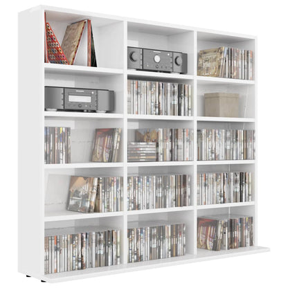 CD-Regal Hochglanz-Weiß 100x23x89,5 cm Holzwerkstoff