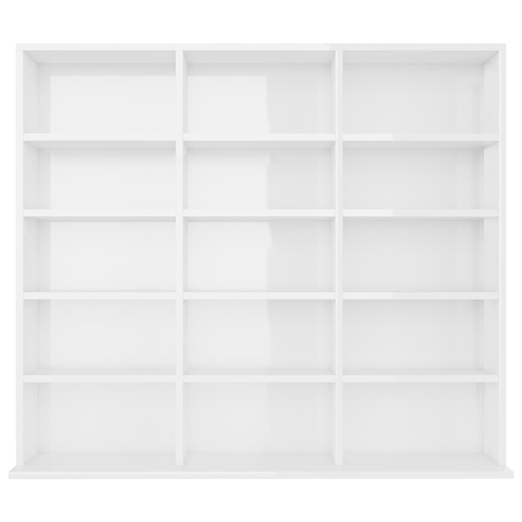 CD-Regal Hochglanz-Weiß 100x23x89,5 cm Holzwerkstoff