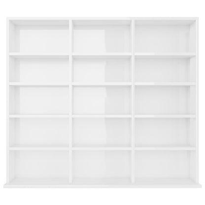 CD-Regal Hochglanz-Weiß 100x23x89,5 cm Holzwerkstoff