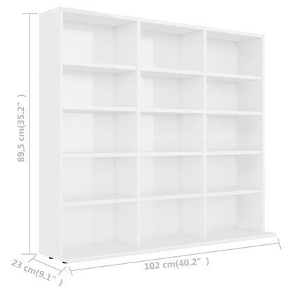 CD-Regal Hochglanz-Weiß 100x23x89,5 cm Holzwerkstoff
