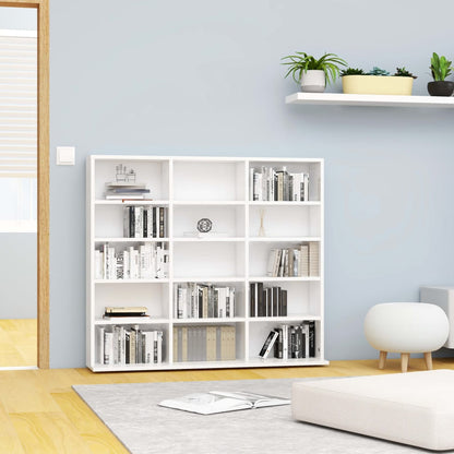 CD-Regal Hochglanz-Weiß 100x23x89,5 cm Holzwerkstoff