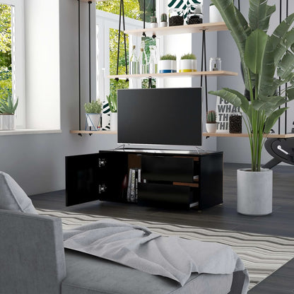 TV-Schrank Schwarz 80x34x36 cm Holzwerkstoff