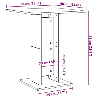Bistrotisch Betongrau 60x60x75 cm Holzwerkstoff