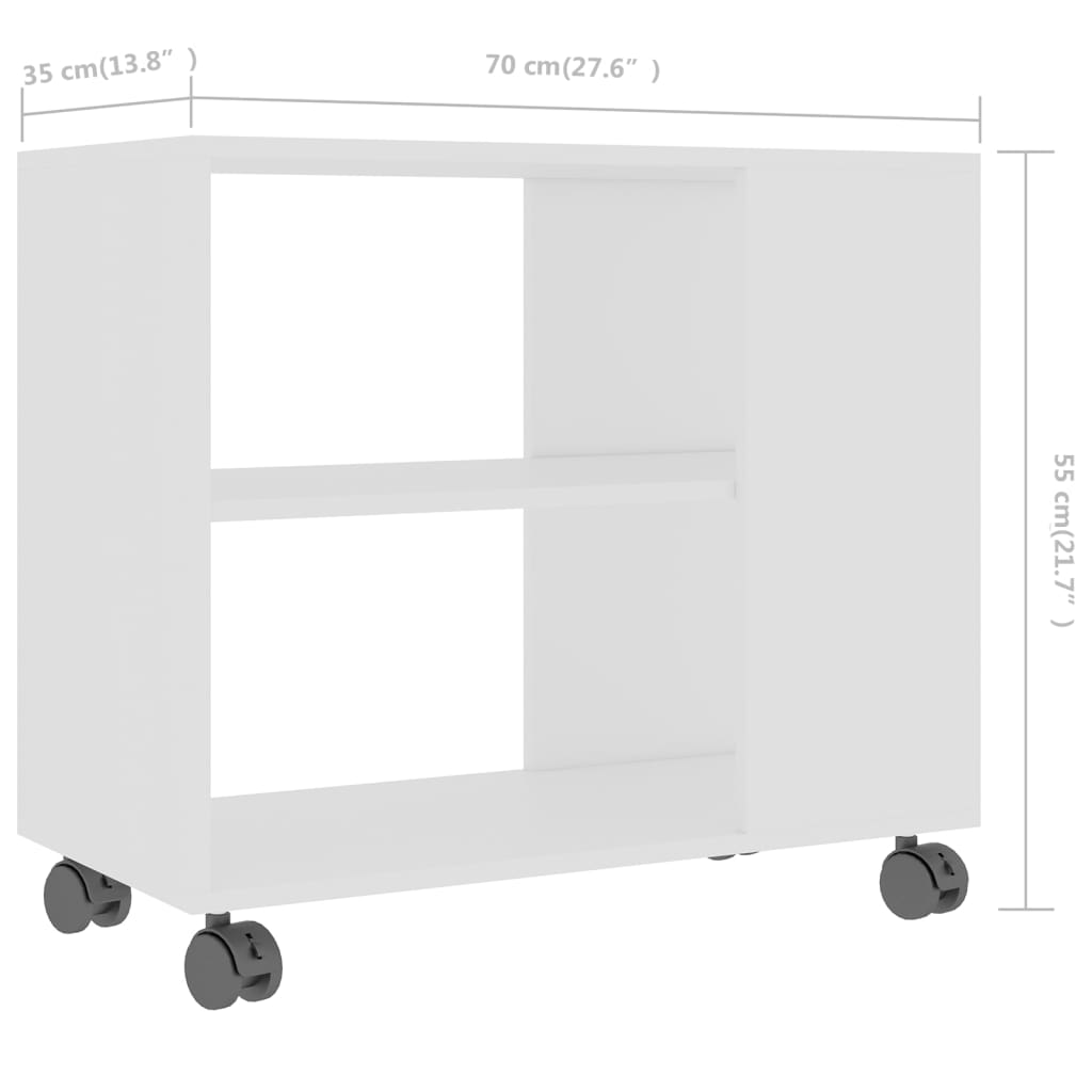 Sidebord Hvid 70x35x55 cm Træmateriale