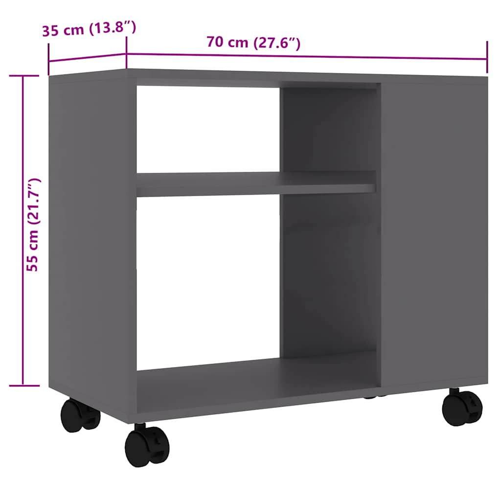 Beistelltisch Grau 70x35x55 cm Holzwerkstoff