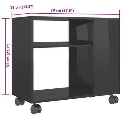 Beistelltisch Hochglanz-Grau 70x35x55 cm Holzwerkstoff