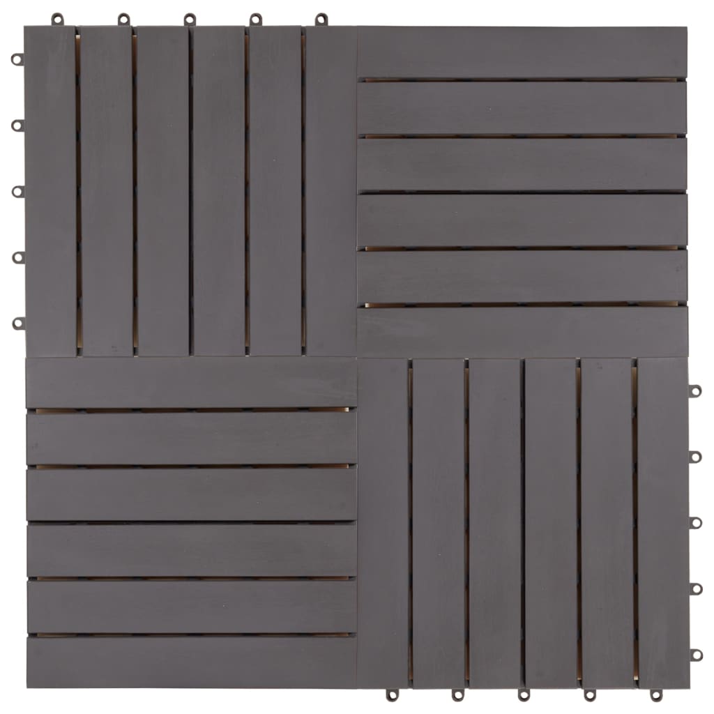 Terrassenfliesen 20 Stk. Grau 30 x 30 cm Massivholz Akazie