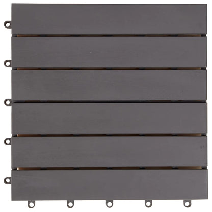 Terrassenfliesen 20 Stk. Grau 30 x 30 cm Massivholz Akazie
