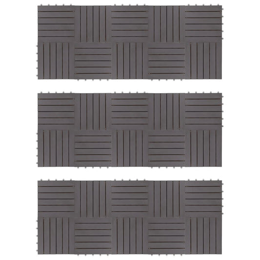 Terrassenfliesen 30 Stk. Grau 30 x 30 cm Massivholz Akazie