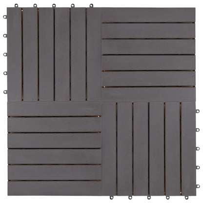 Terrassenfliesen 30 Stk. Grau 30 x 30 cm Massivholz Akazie