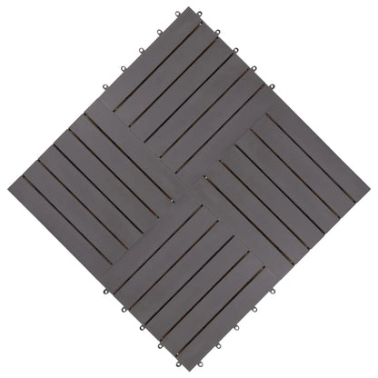 Terrassenfliesen 30 Stk. Grau 30 x 30 cm Massivholz Akazie
