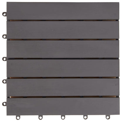 Terrassenfliesen 30 Stk. Grau 30 x 30 cm Massivholz Akazie