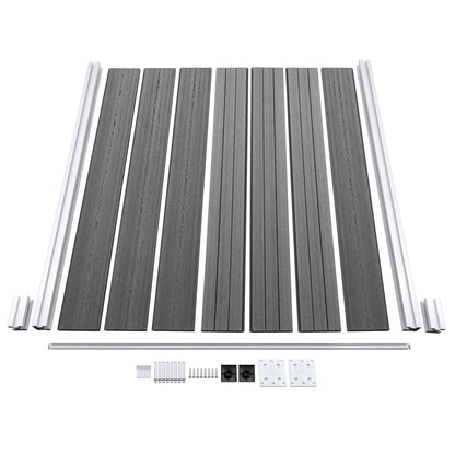 WPC Zaun-Set 1 Quadrat + 1 Schräge 273x186 cm Grau