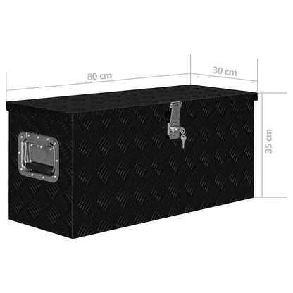 Aluminiumskasse 80×30×35 cm Sort