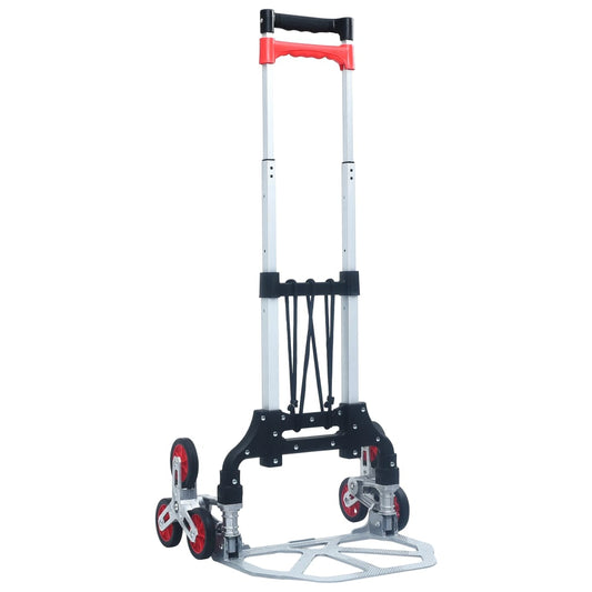 Trappetransportvogn Sammenklappelig 70 kg Aluminium Sølv