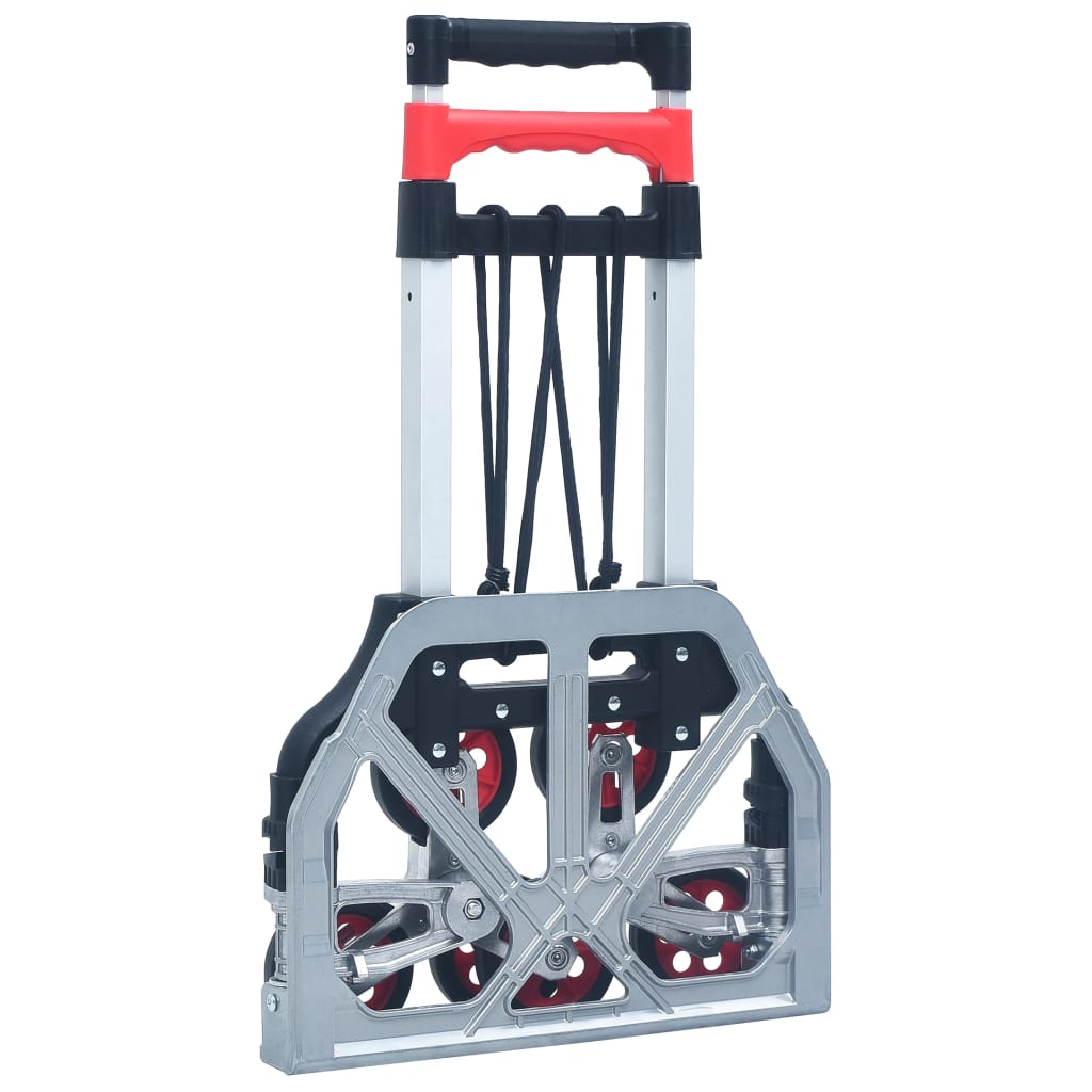 Trappetransportvogn Sammenklappelig 70 kg Aluminium Sølv