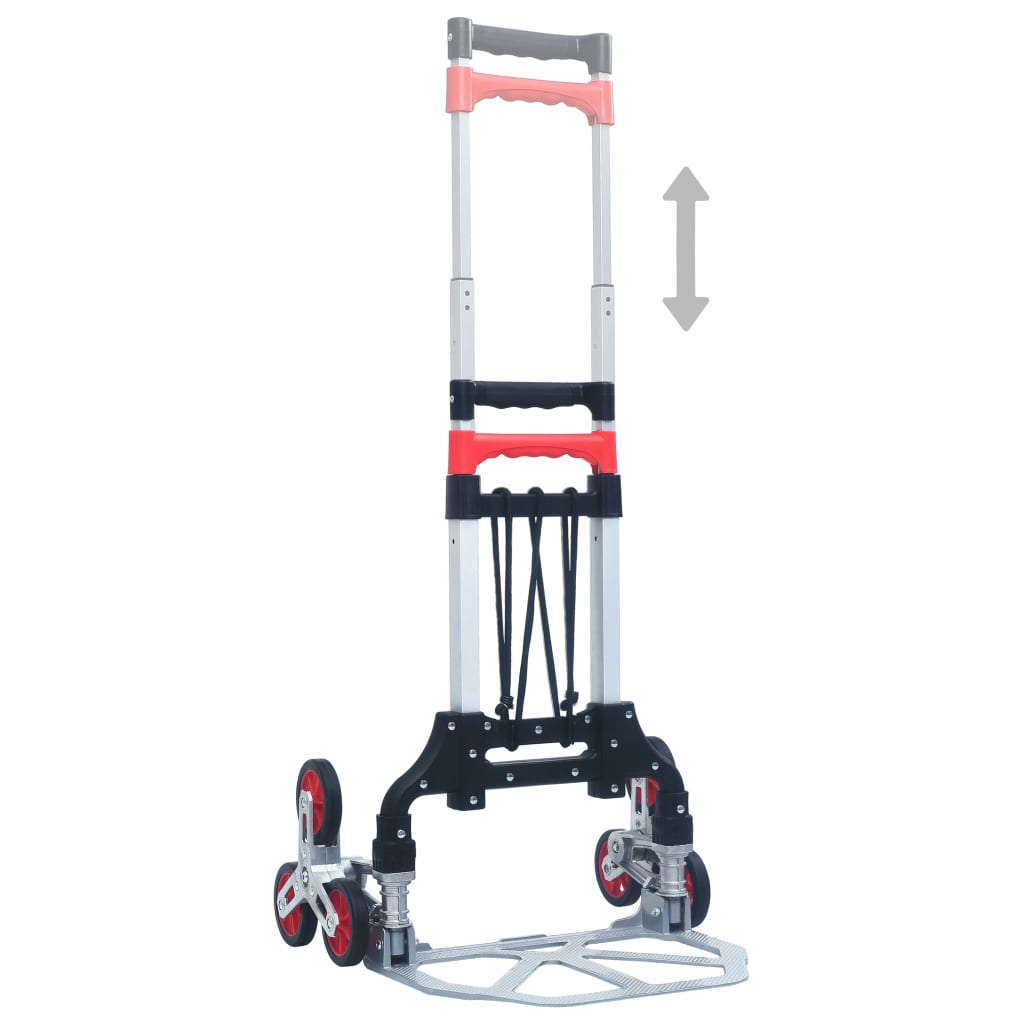 Trappetransportvogn Sammenklappelig 70 kg Aluminium Sølv