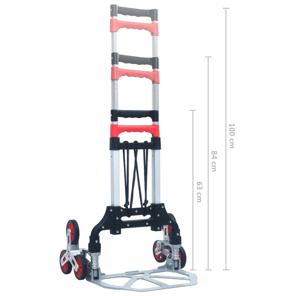 Trappetransportvogn Sammenklappelig 70 kg Aluminium Sølv