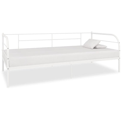 Tagesbett-Rahmen Weiß Metall 90×200 cm