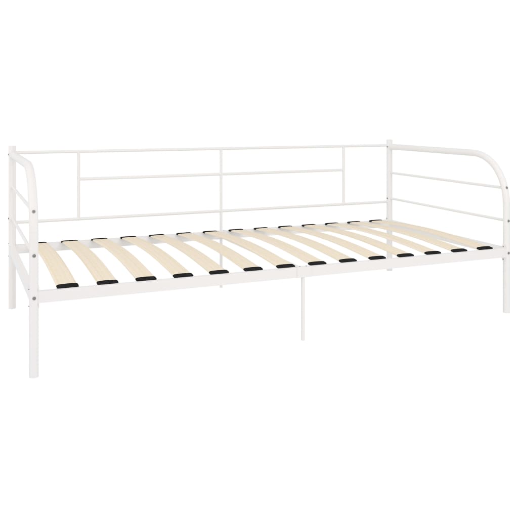Tagesbett-Rahmen Weiß Metall 90×200 cm
