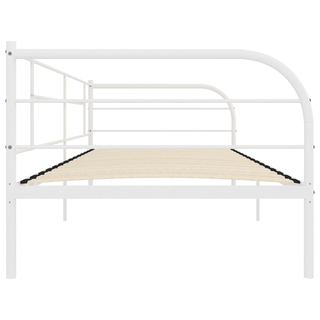 Tagesbett-Rahmen Weiß Metall 90×200 cm