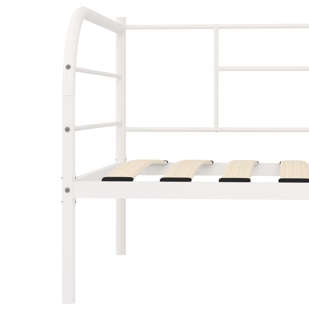 Tagesbett-Rahmen Weiß Metall 90×200 cm