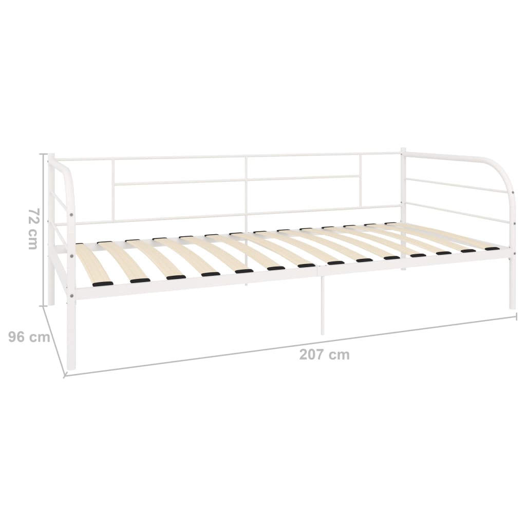 Tagesbett-Rahmen Weiß Metall 90×200 cm