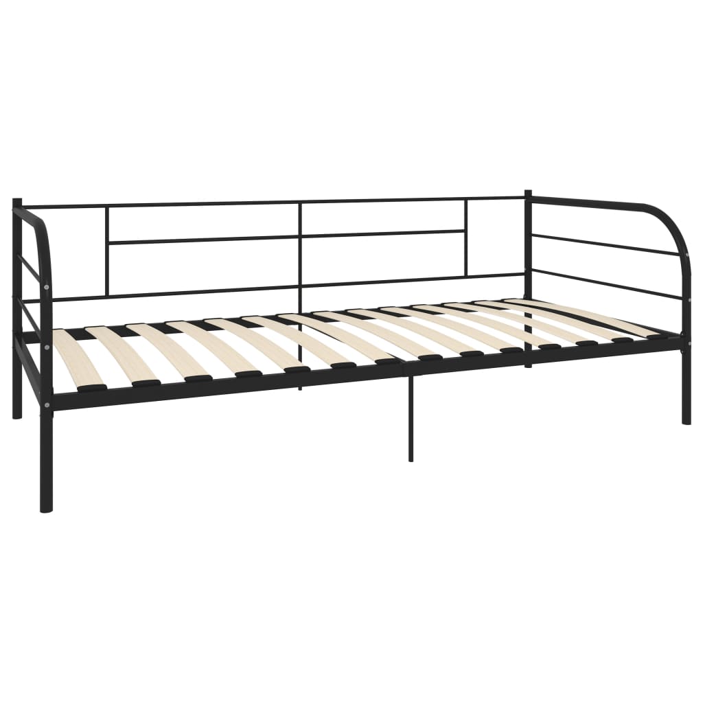 Tagesbett-Rahmen Schwarz Metall 90×200 cm