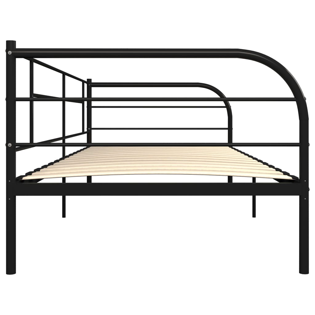 Tagesbett-Rahmen Schwarz Metall 90×200 cm