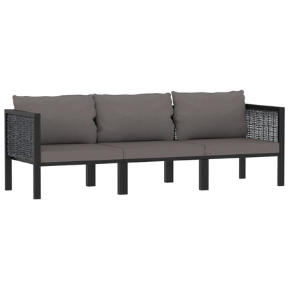 3-personers sofa med hynde antracit polyrattan