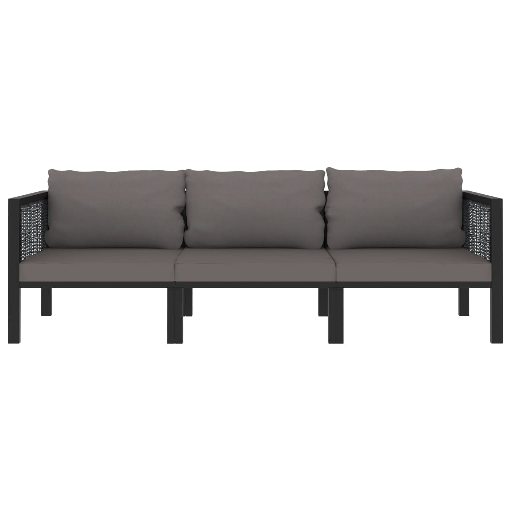 3-personers sofa med hynde antracit polyrattan